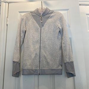 ivivva grey and heathered white zip up